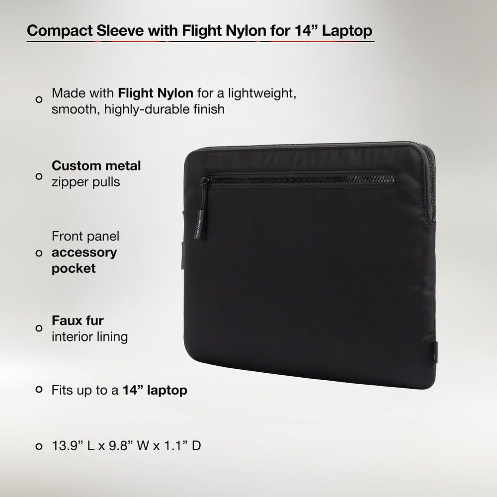 Incase Compact Sleeve with Flight Nylon for 14&quot; MacBook Pro in Black, , large