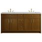 James Martin Bellshire 72" Double Bathroom Vanity in Honey Oak with 3 cm Ethereal Noctis Silestone Top, Rectangular Sinks and FreePower Wireless Charger, , large
