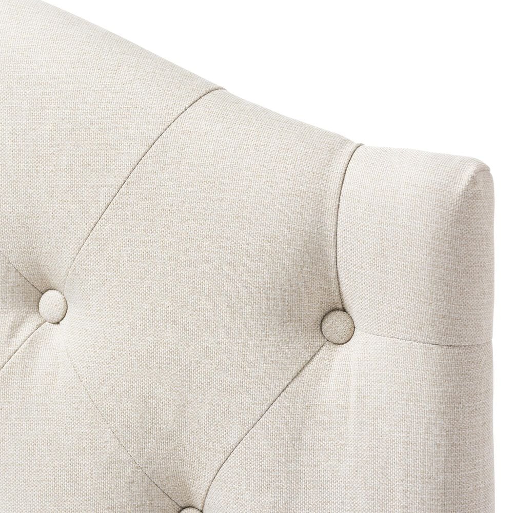 Baxton Studio Myra Twin Upholstered Panel Headboard in Light Beige, , large