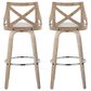 LumiSource Charlotte Swivel Bar Stool with White Faux Leather Upholstery in Whitewashed and Chrome (Set of 2), , large