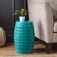 Hearth and Haven Lilac Outdoor Metal Side Table with Cylindrical Design in Teal, , large