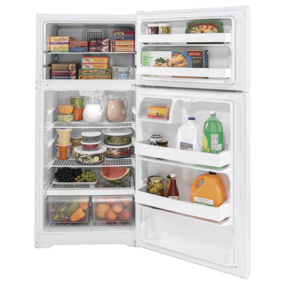 GE Appliances 15.6 Cu. Ft. Top-Freezer Refrigerator in White, , large