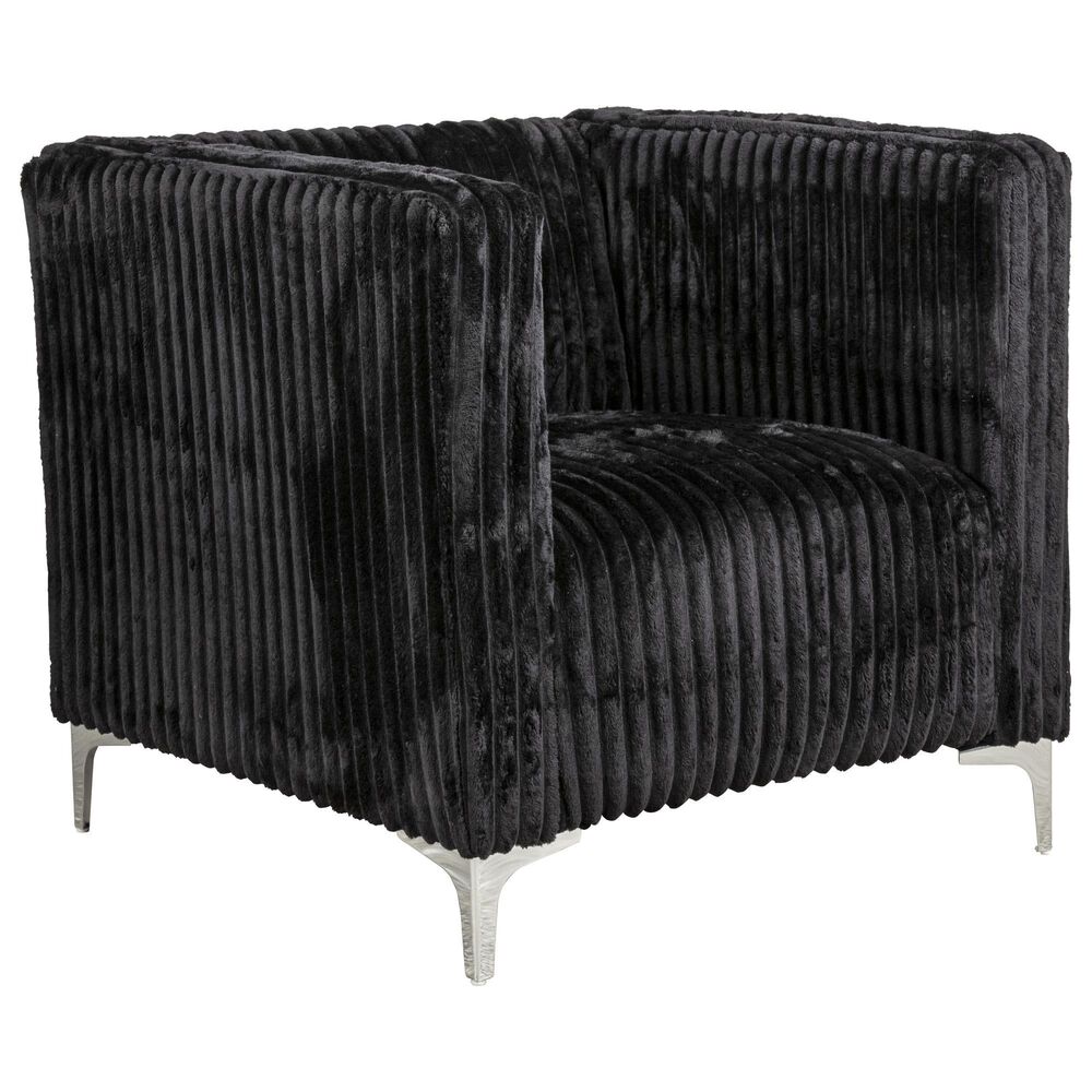 Titanic Furniture Austin Accent Chair in Black Velvet, , large