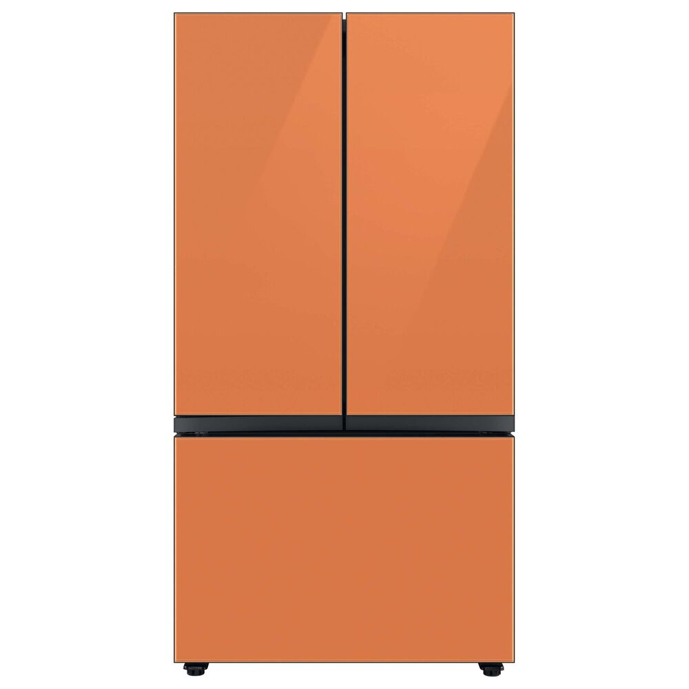 Samsung Bespoke 3-Door French Door Refrigerator Bottom Panel in Clementine Glass, , large