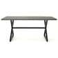 Hearth and Haven Rolando Outdoor Aluminum Dining Table with Steel Frame in Grey and Black, , large