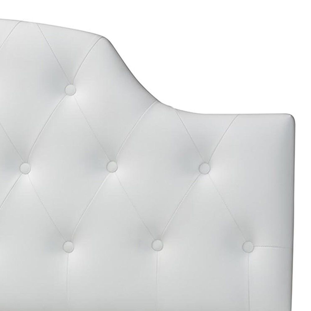 Baxton Studio Morris Queen Headboard with White Upholstered in Black, , large