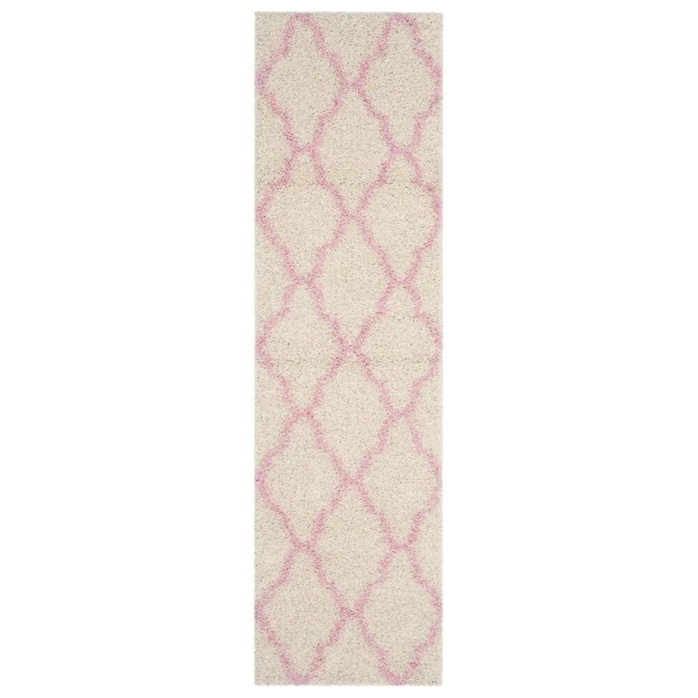 Safavieh Dallas Shag SGD257P 2"3" x 8" Ivory and Light Pink Runner, , large