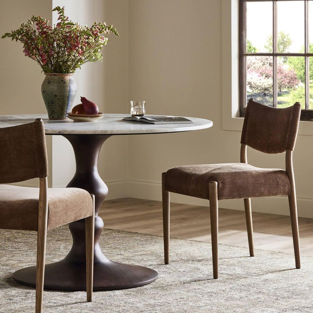 Four Hands Jayla Armless Dining Chair with Altair Mushroom Fabric in Toasted Oak, , large