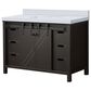 Lexora Home Marsyas 48" Single Bathroom Vanity in Brown with White Quartz Top and Rectangular Sink, , large