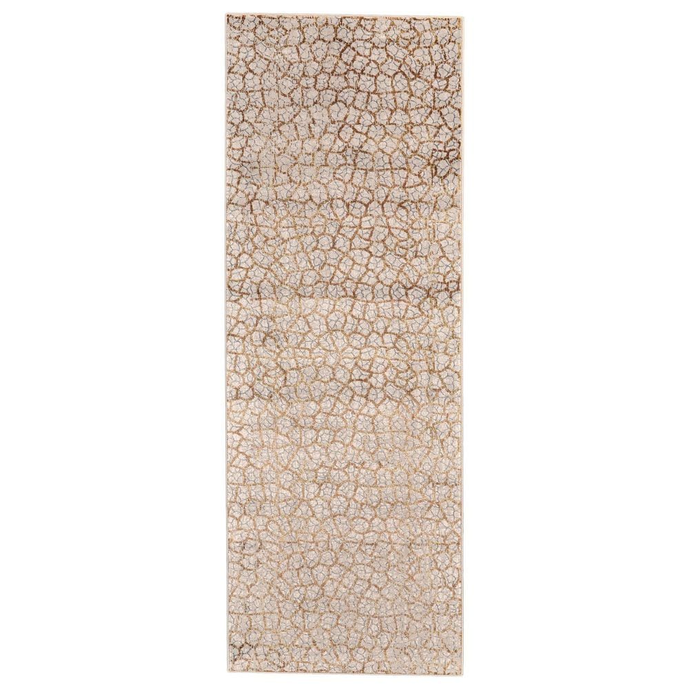 Feizy Rugs Cannes 3694F 2'10" x 7'10" Light Gray and Brown Runner, , large