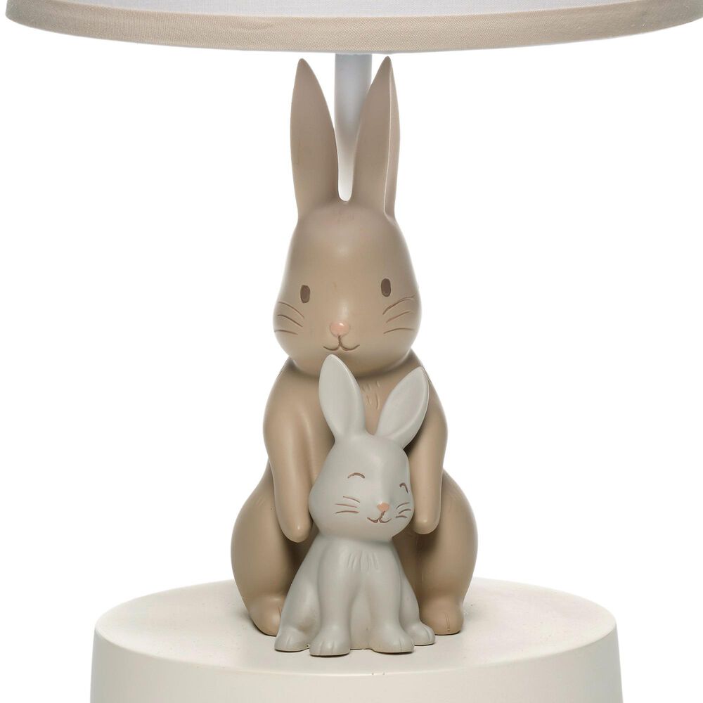 Lambs &amp; Ivy Signature Bunny Hop Table Lamp in Taupe and Silver Gray, , large