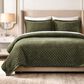Hampton Park Charleston Queen Velvet Coverlet Set in Green, , large