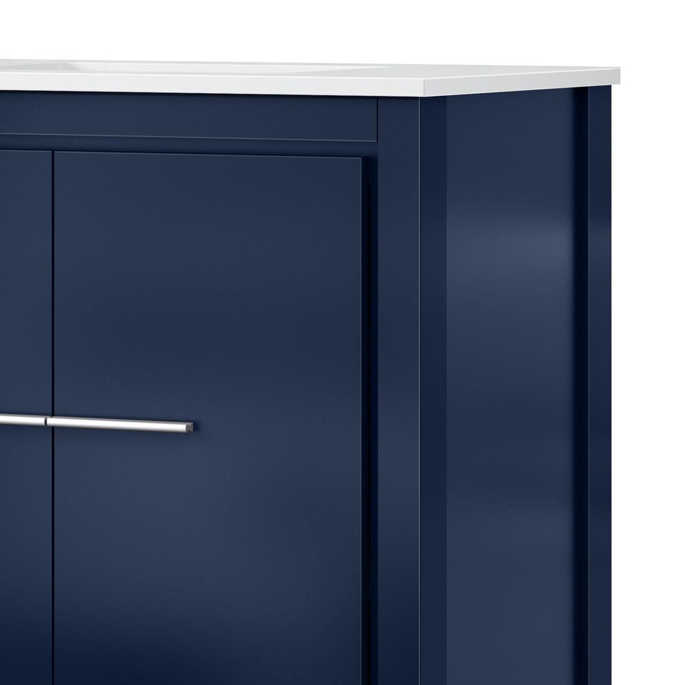 Lexora Home Lafarre 72&quot; Double Bathroom Vanity in Navy Blue with 2 cm White Cultured Marble Top and Rectangular Sinks, , large