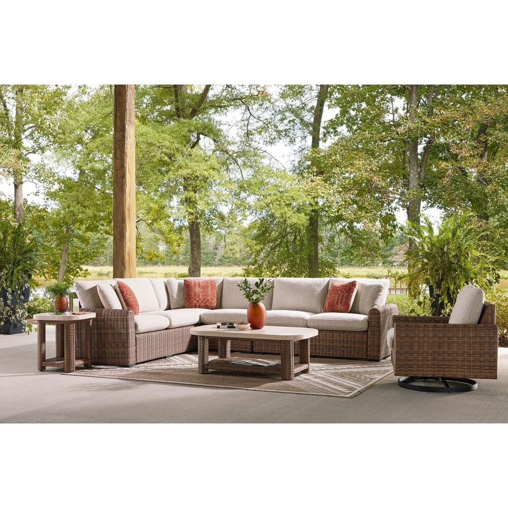 Ashley Dolan Creek Square End Table in Beige and Brown, , large