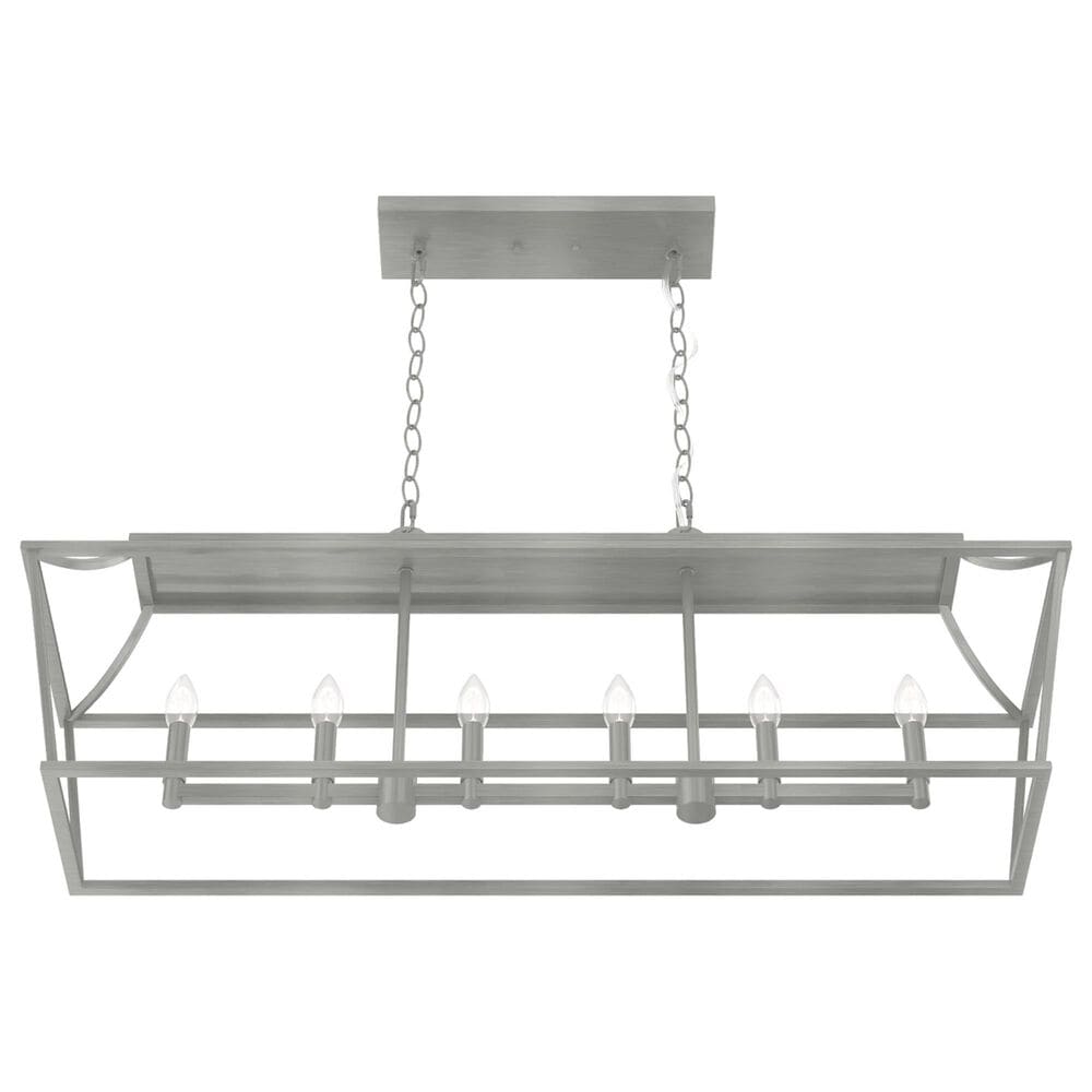 Hunter Laurel Ridge 6-Light Linear Chandelier in Brushed Nickel, , large