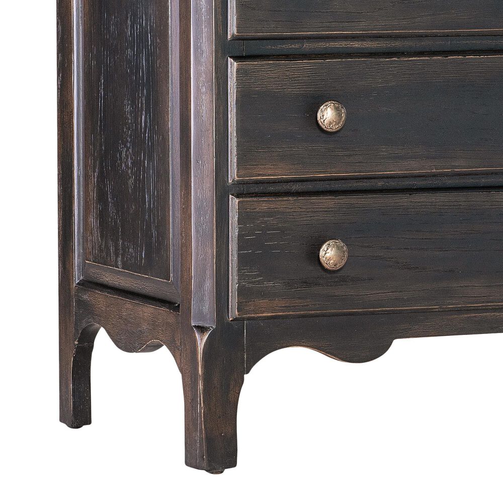 Hooker Furniture Americana 3-Drawer Nightstand in Black and Antique Bronze, , large