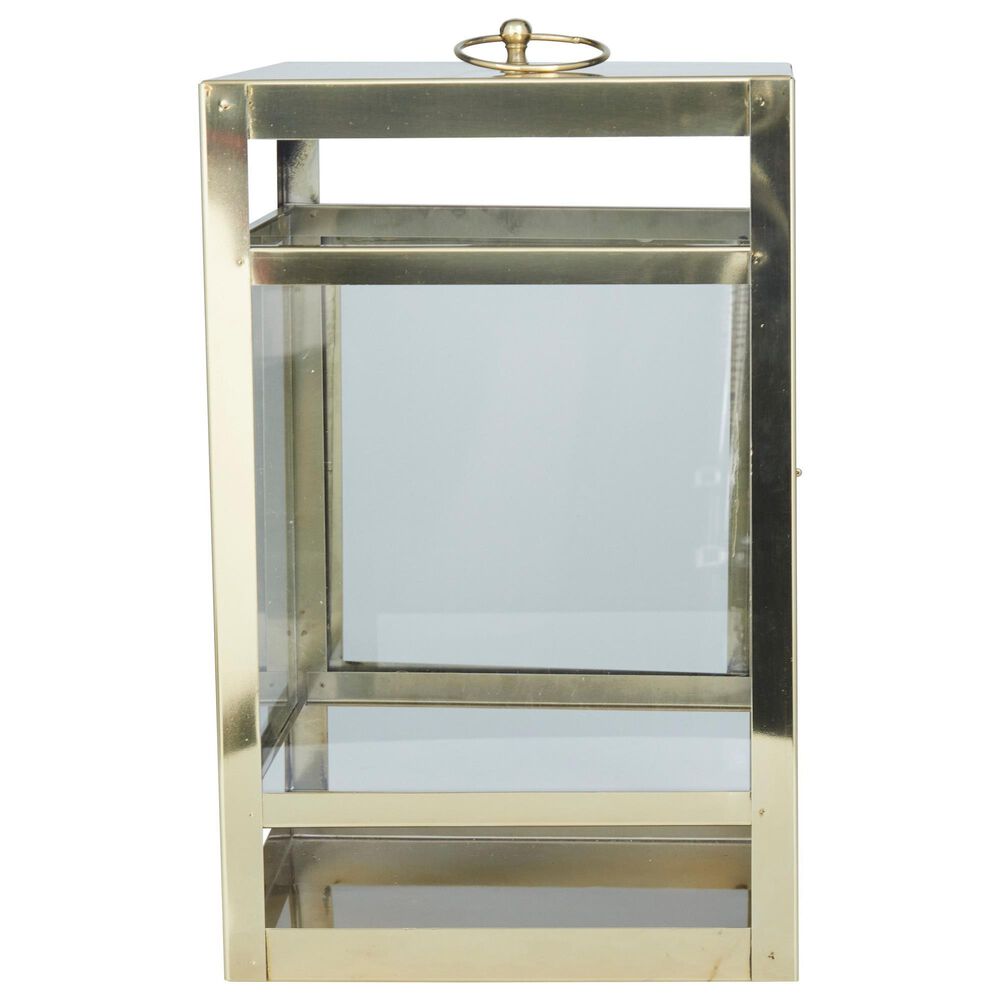 Maple and Jade 21" Lantern Pillar Candle Holder in Gold NFM