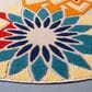 Safavieh Cabana CBN328A 5"3" Round Ivory and Orange Indoor/Outdoor Area Performance Rug, , large