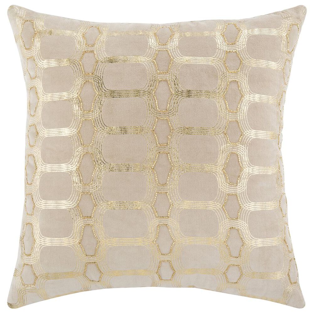 Safavieh Adalie Square Pillow in Beige/Gold, , large