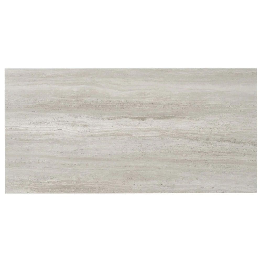 Soho Studio Zenit Grigio Chiaro Gray 12" x 24" Travertine Look Matte Porcelain Tile, , large