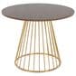 LumiSource Canary Contemporary Dining Table in Gold Metal and Walnut Wood by LumiSource, , large