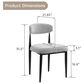 Morden Fort Modern Boucle Side Chair with Grey Cushion in Black and Gold (Set of 6), , large