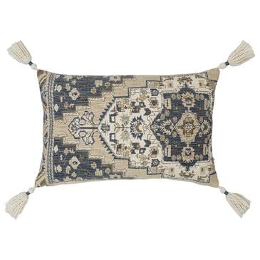 Ashley Winbury 14" x 22" Lumbar Throw Pillow in Blue, Tan, Ivory and White, , large