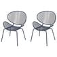 Hearth and Haven Elba Outdoor Mesh Accent Chair in Navy (Set of 2), , large