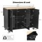 HOMLUX 51" Fluted Kitchen Island with Drop Leaf in Black Ash, , large