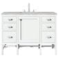 James Martin Vanities Addison 48" Single Bathroom Vanity in Glossy White with 3 cm Victorian Silver Quartz Top and Rectangular Sink, , large