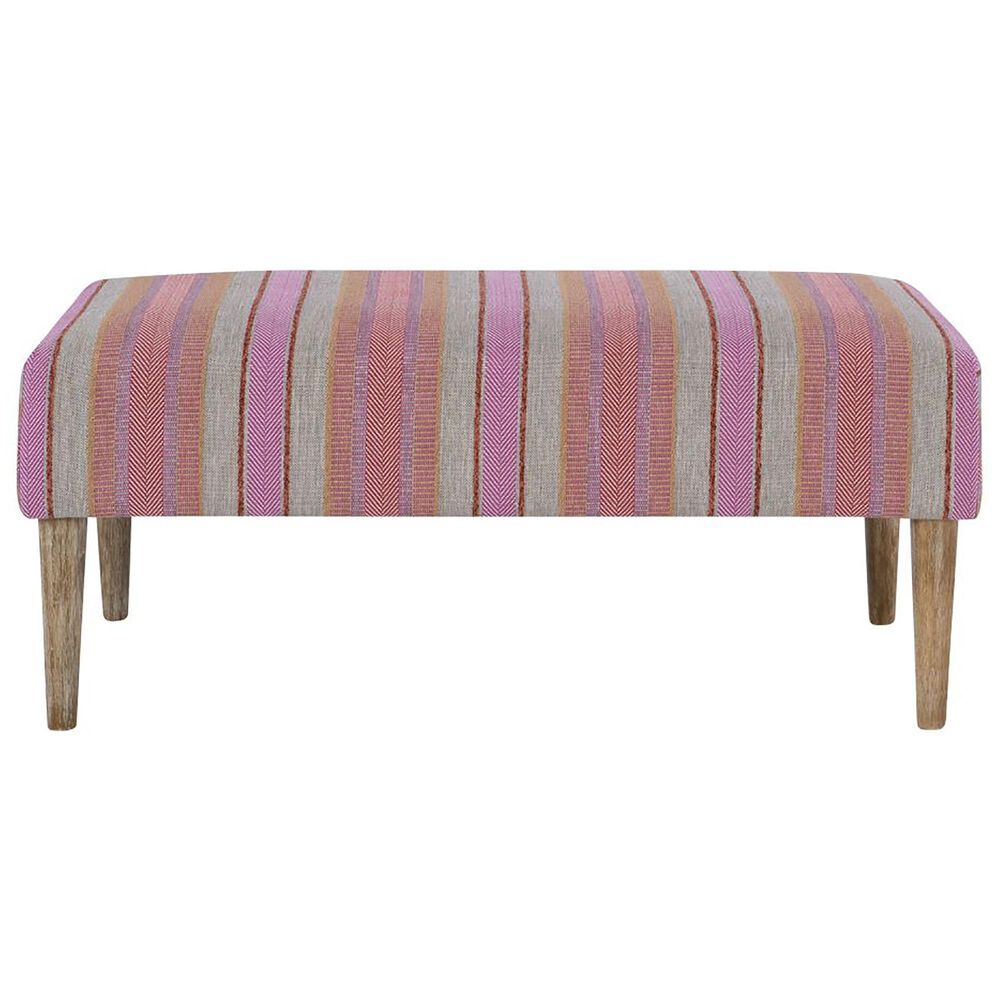 Linden Boulevard Fiona Upholstered Striped Bench, , large