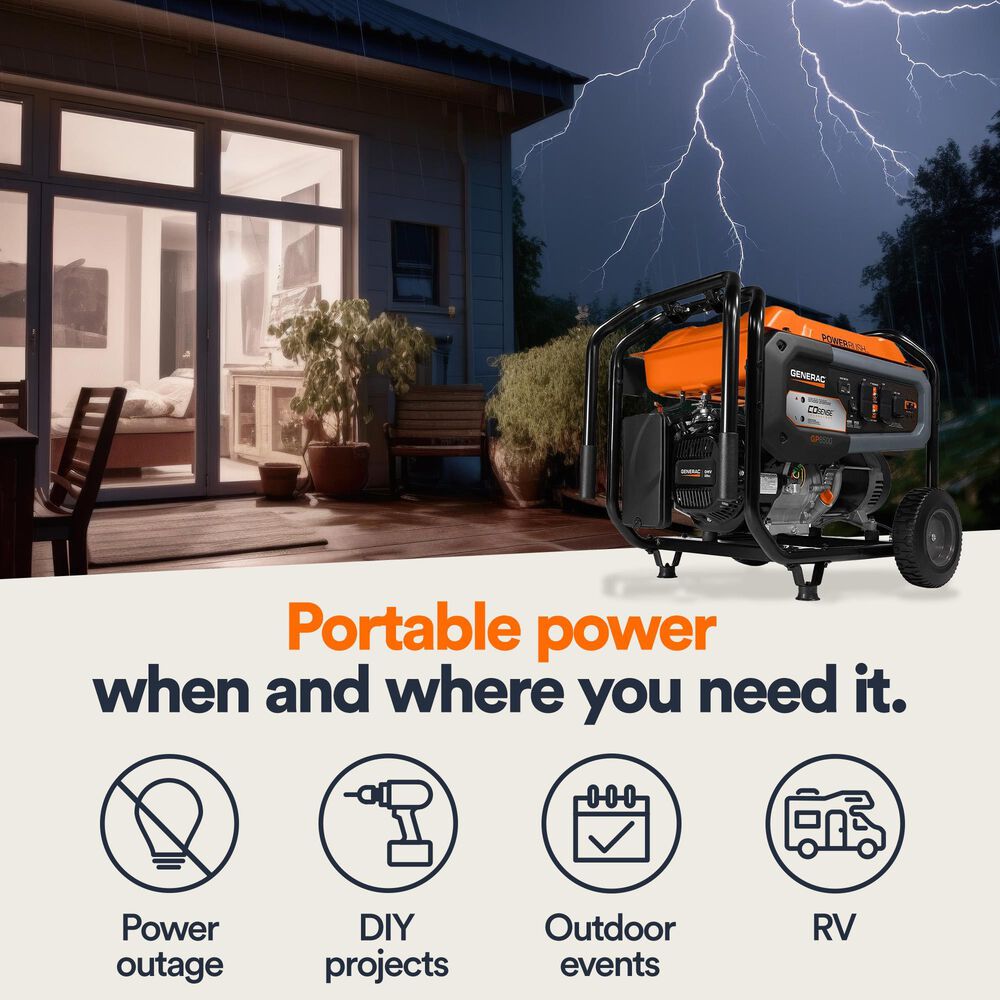Generac GP6500 Portable Generator, , large