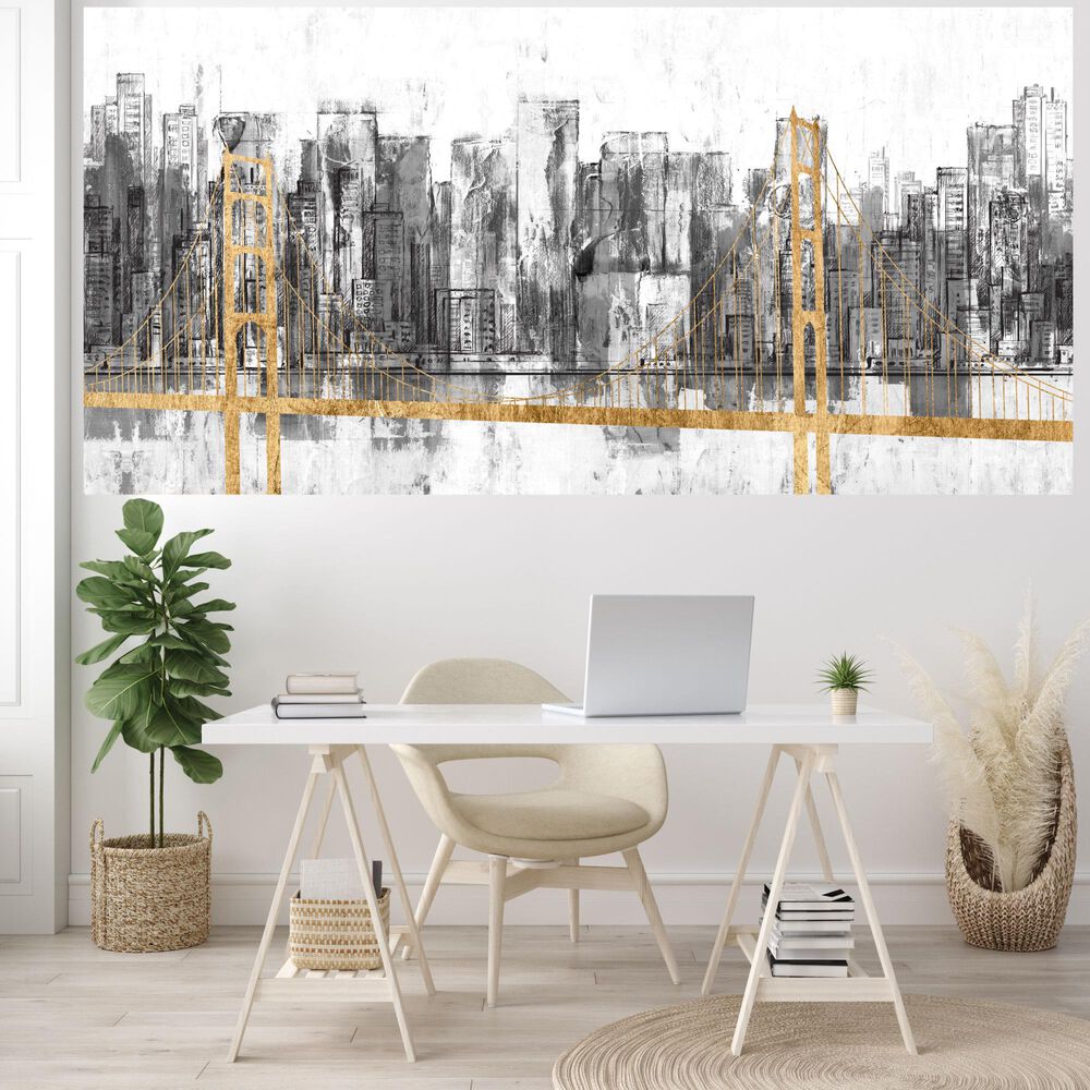 Courtside Market Golden Bridge Panorama 45" x 96" Mural, , large