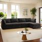 HOMLUX 5-Piece Mod Sectional with Ottoman in Black, , large