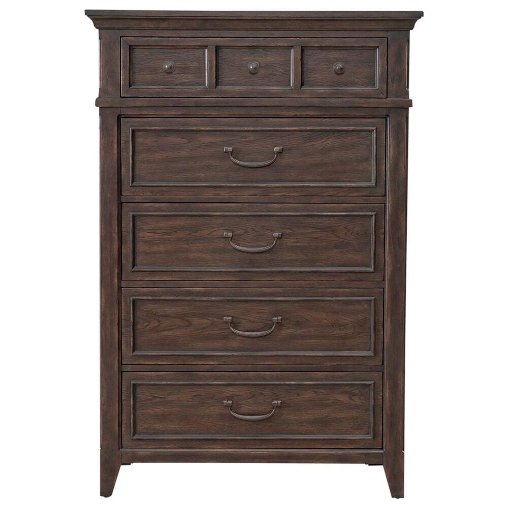Belle Furnishings Paradise Valley 5-Piece King Bedroom Set in Saddle Brown, , large