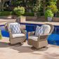 Hearth and Haven Liam Swivel Club Chair with Beige Cushion in Brown (Set of 2), , large