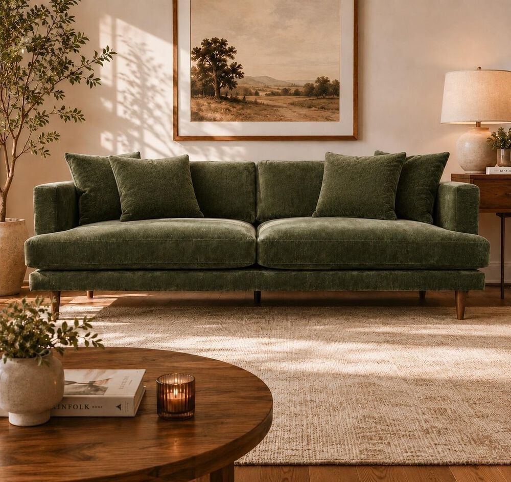 Porter Designs Quimby Stationary Sofa in Spinach, , large