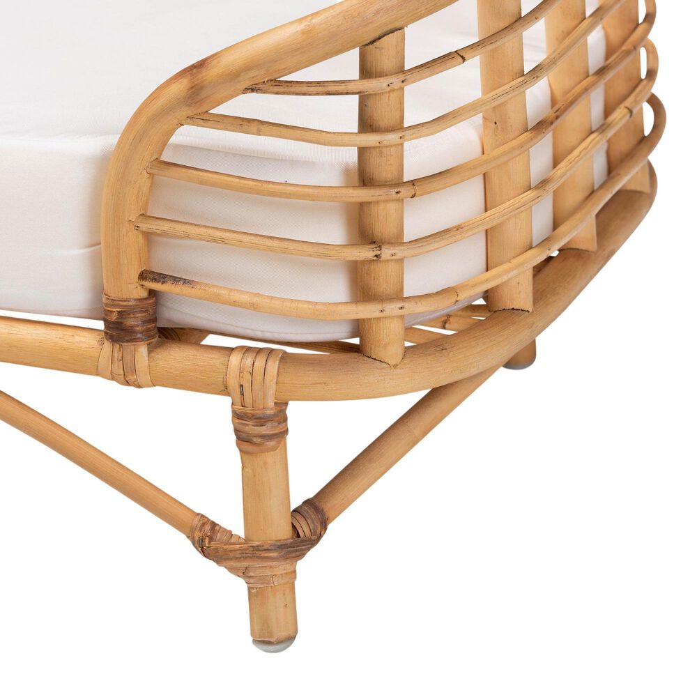 Baxton Studio Malino Rattan Pet Bed with Cushion in Natural Brown, , large