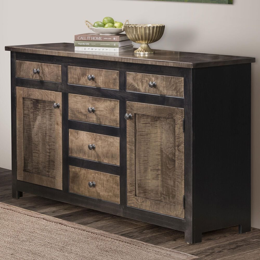 Trailway Llc Bighorn 6-Drawer Buffet in Shadow and Pitch Black, , large