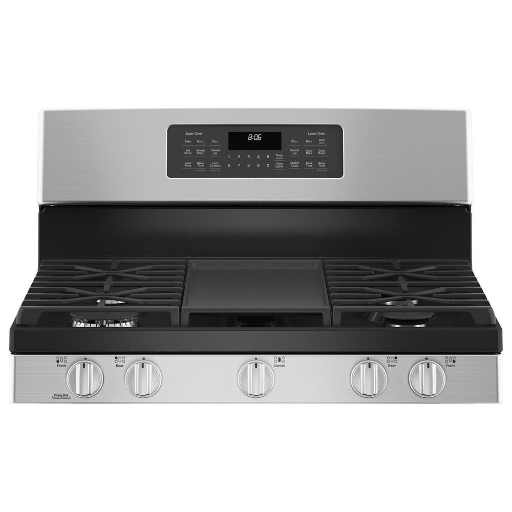 GE Appliances 30&quot; Freestanding Gas Double Oven Range with Convection in Stainless Steel, , large