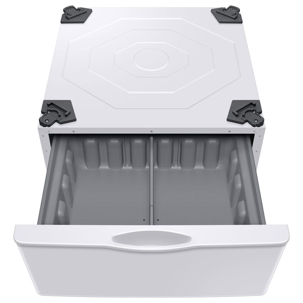 Samsung 4.5 Cu. Ft. Front Load Washer and 7.5 Cu. Ft. Electric Dryer Laundry Pair with Pedestal in White, , large