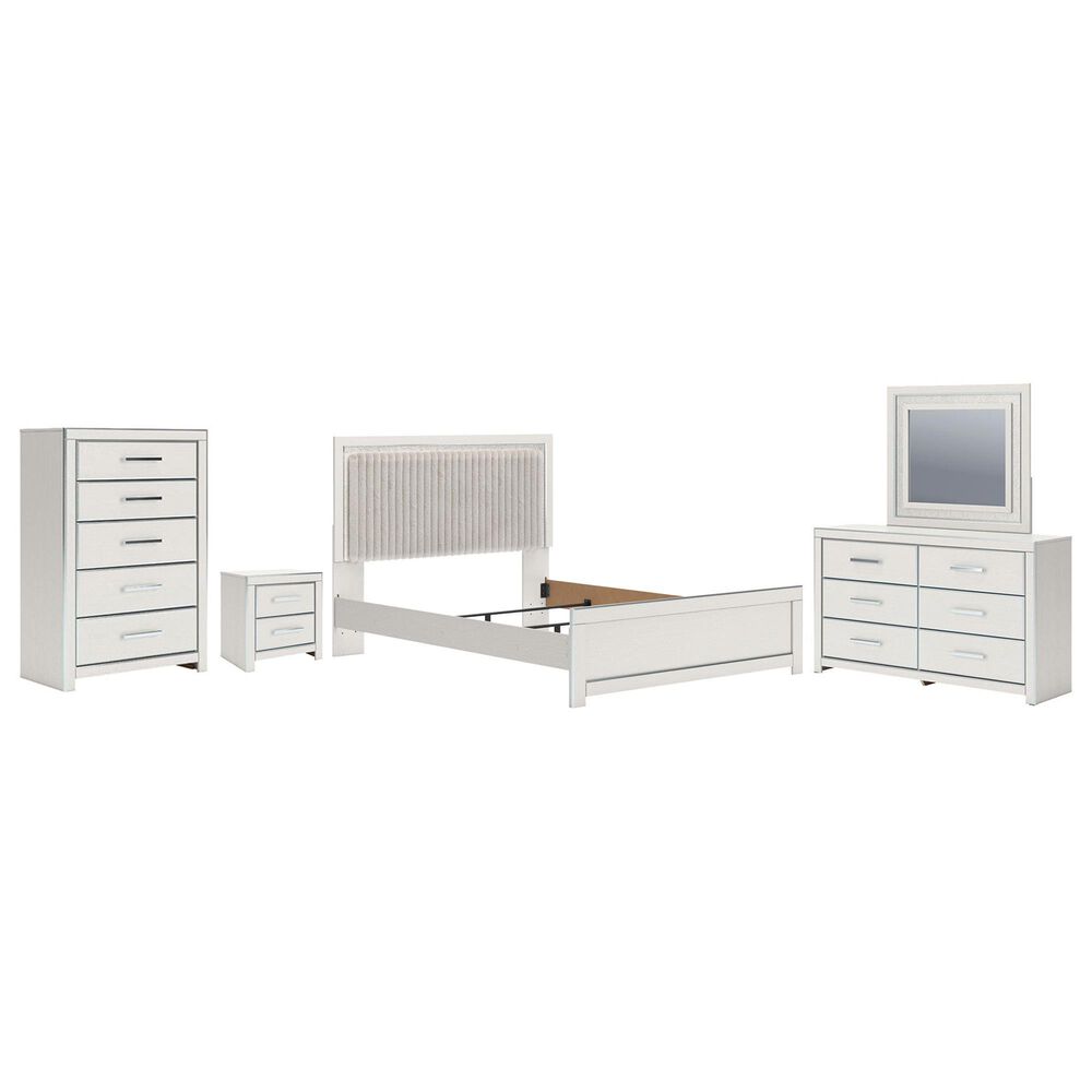Ashley Zuraleus 5-Piece Queen Upholstered Panel Bedroom Set in Matte White, , large