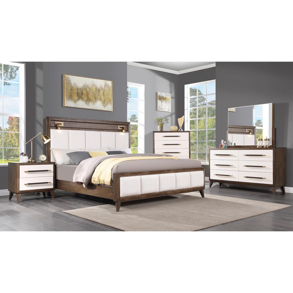 Austin Group Furniture, Llc Sophia 5-Drawer Chest in Walnut Brown and White, , large