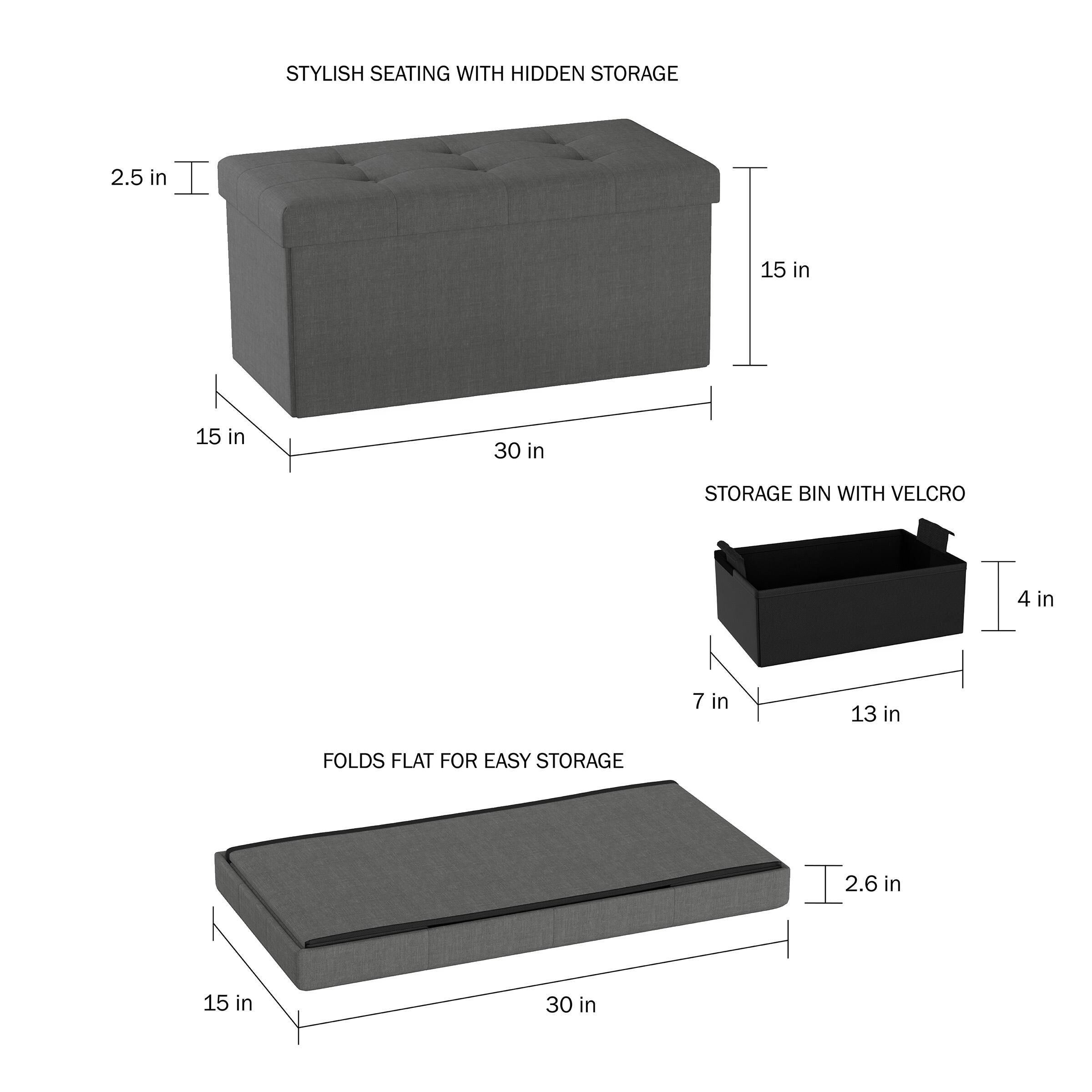 Folding storage store bench