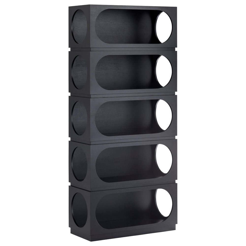Slatehouse Ezra 5-Shelf Etagere in Black, , large