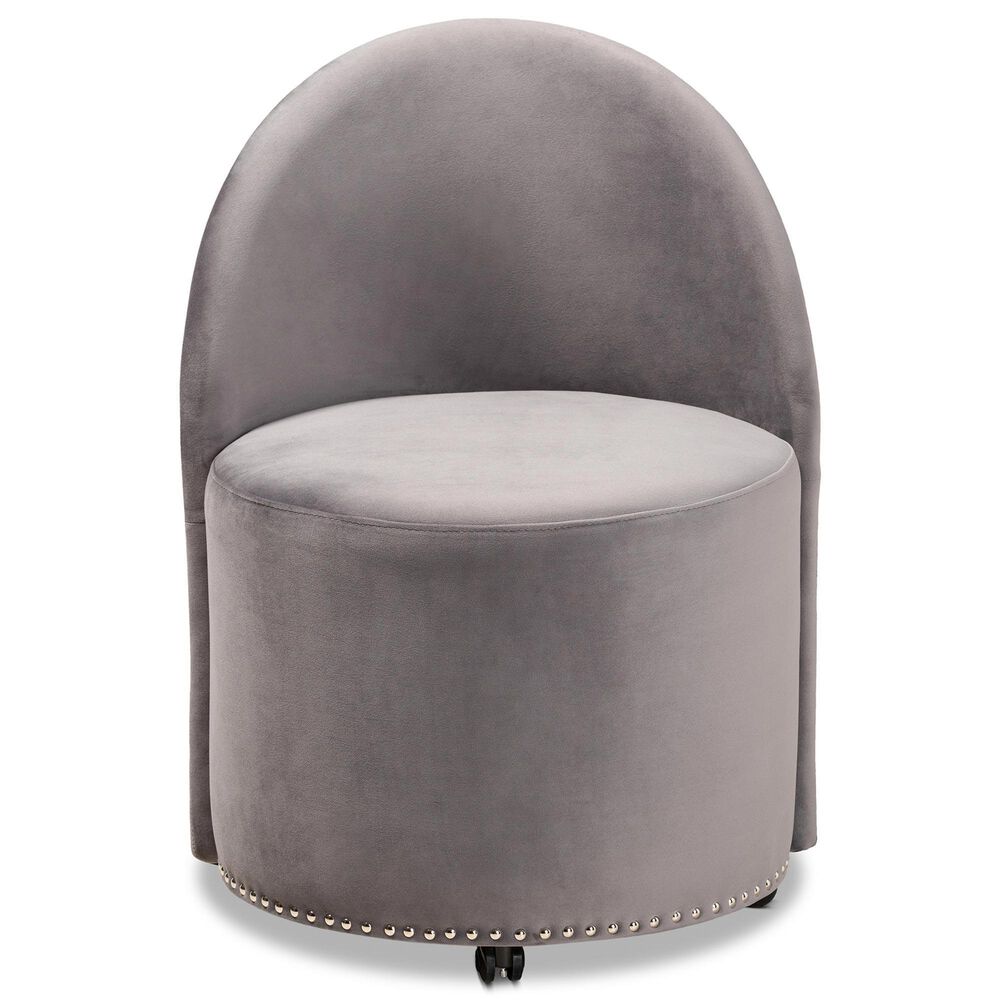 Baxton Studio Bethel Accent Chair in Grey, , large