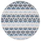 Safavieh Cabana CBN333M 6"7" Round Blue and Grey Indoor/Outdoor Area Performance Rug, , large