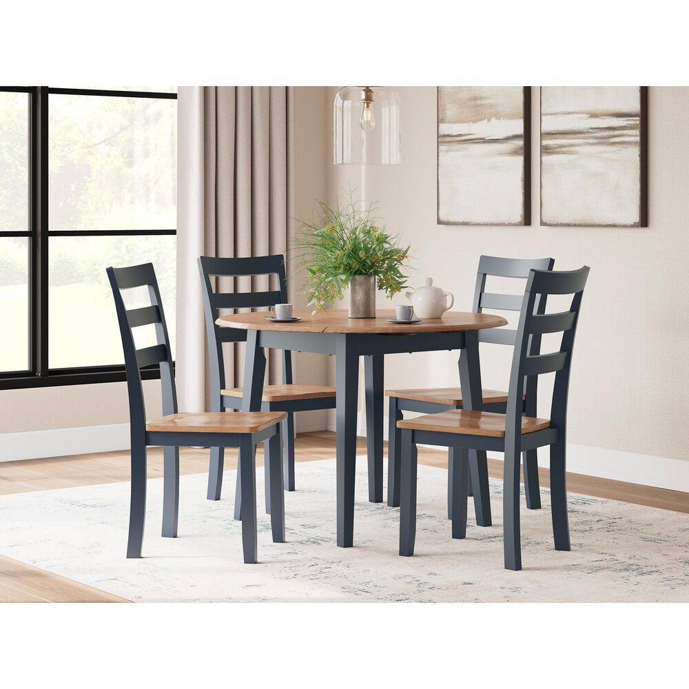 Ashley Gesthaven Side Chair in Light Natural and Dark Slate Blue, , large