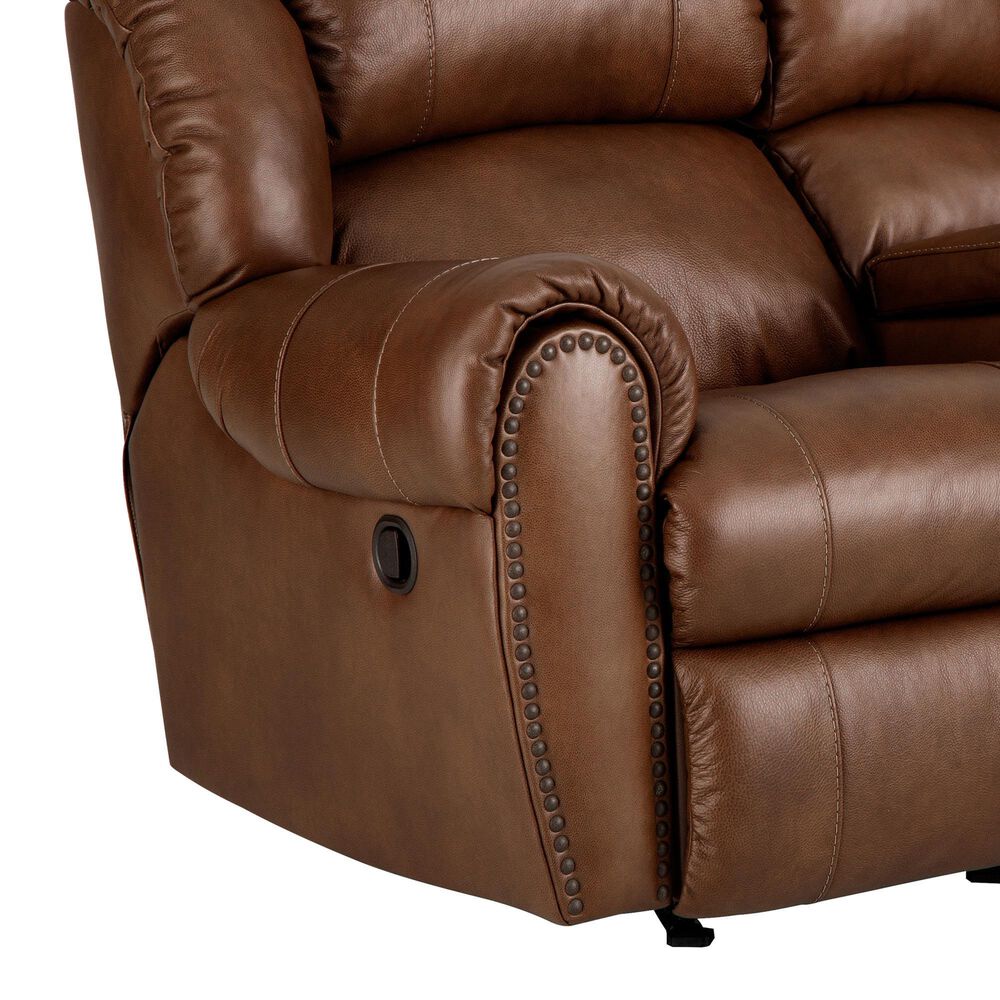 HomeStretch Laredo Power Loveseat with Console in Stetson Cognac, , large