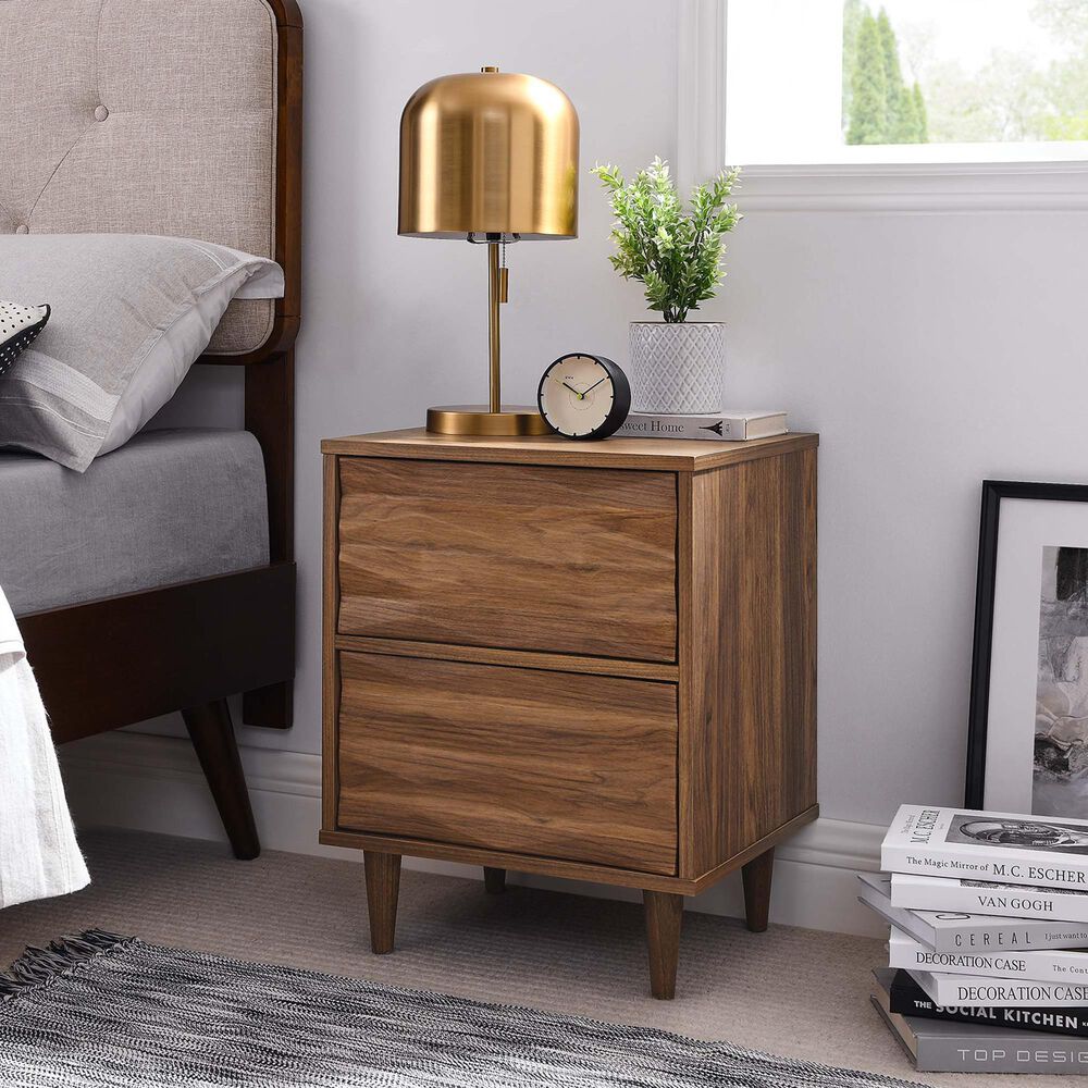 Modway Vespera 2 Drawer Nightstand in Walnut, , large